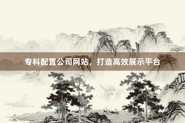 专科配置公司网站，打造高效展示平台